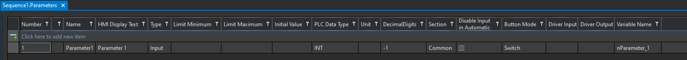 Parameters